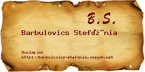 Barbulovics Stefánia névjegykártya